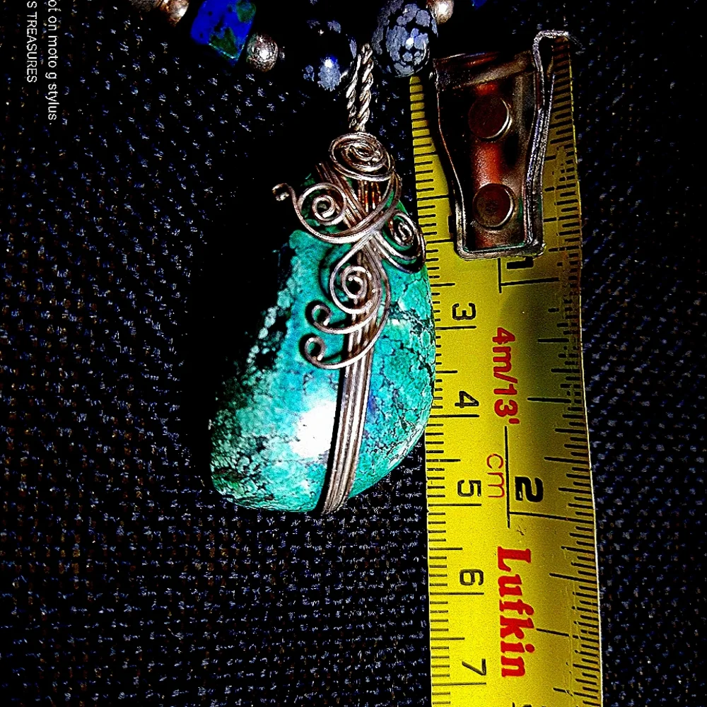 MEN'S- 9.99 BEADING/ DARK BLUE MOJAVE' TURQUOISE/SNOW FLAKE OBSIDIAN/TURKISH TU…